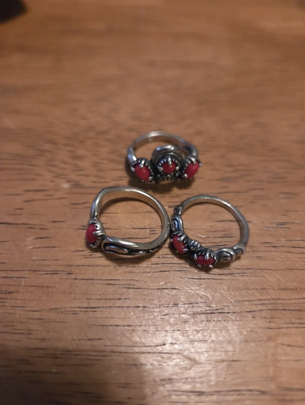 American West Carolyn Pollack Sterling Silver 3 Ring Set